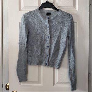 VTG D&G Dolce & Gabbana Ice Blue Mohair Sweater Cardigan